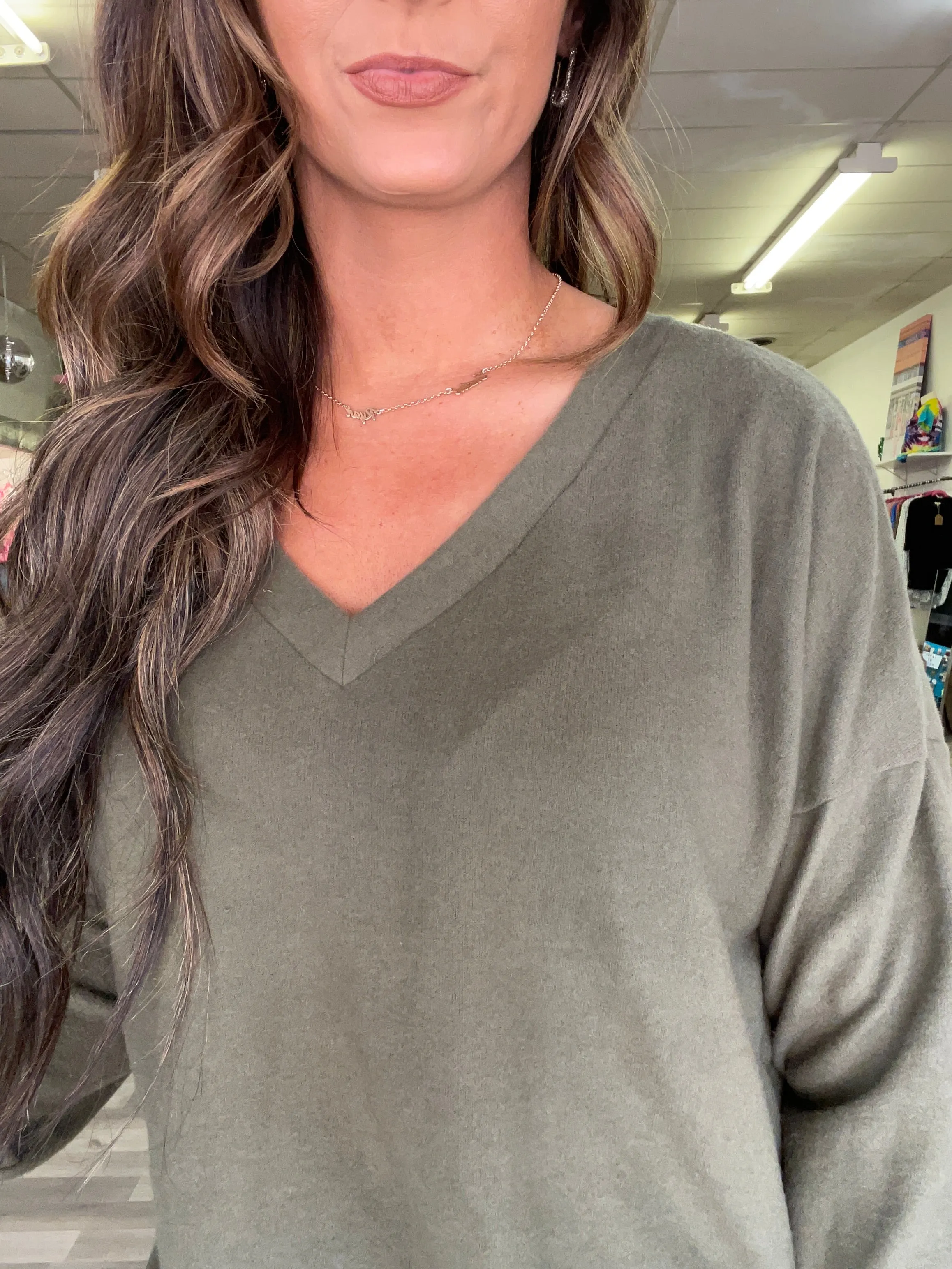 In It For Love Knit Top - Olive