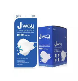 J Way Premium KF94 Mask 150ea Yellow Dust Control Sensitive Skin Hypoallergenic Face Disposable Masks Large Size White Color