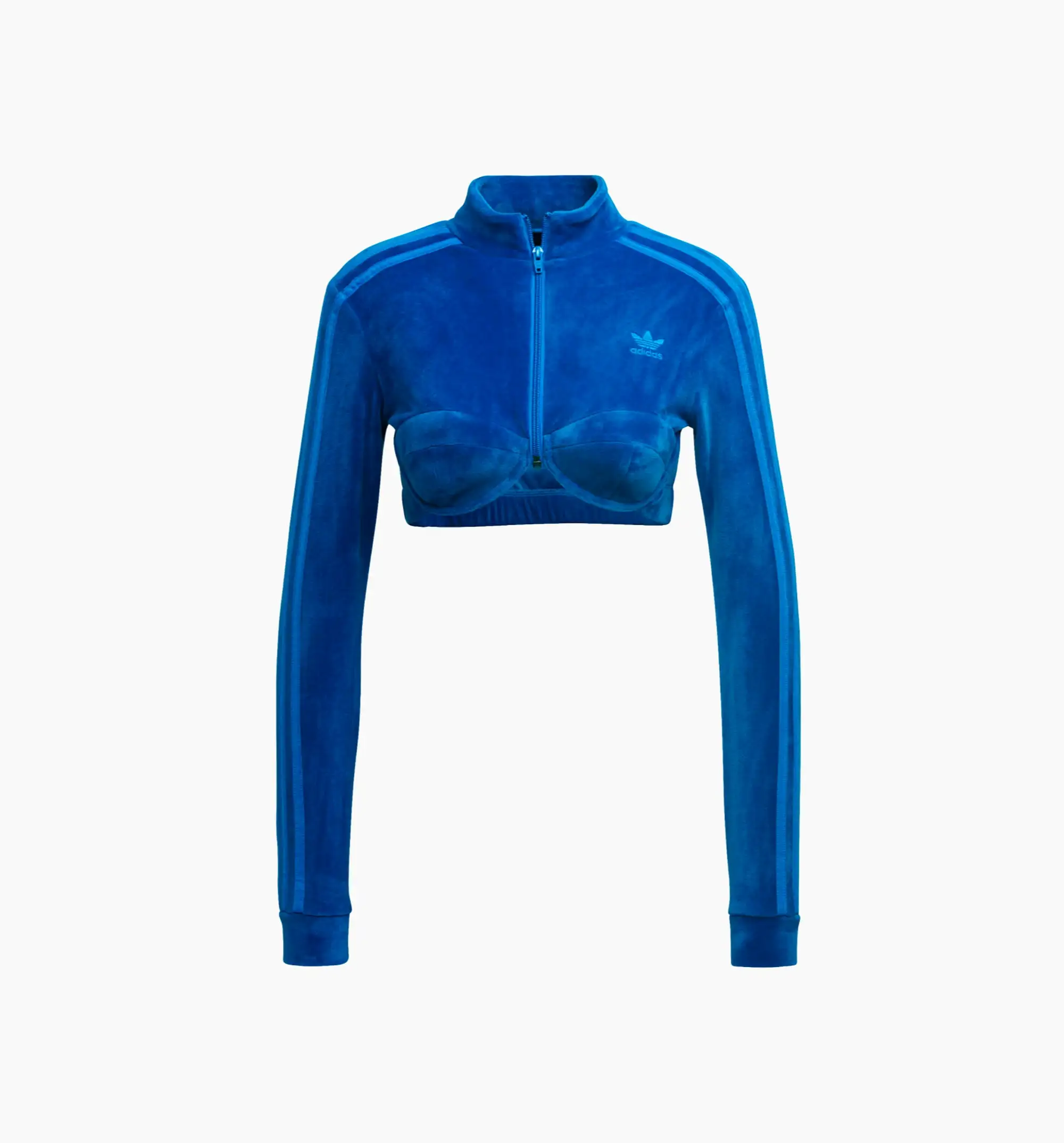 Jeremy Scott Velour Bra Track Top Womens Top -  Blue