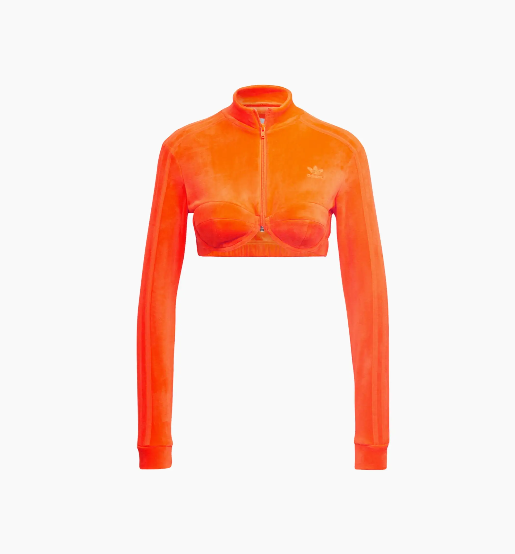 Jeremy Scott Velour Bra Track Top Womens Top - Orange