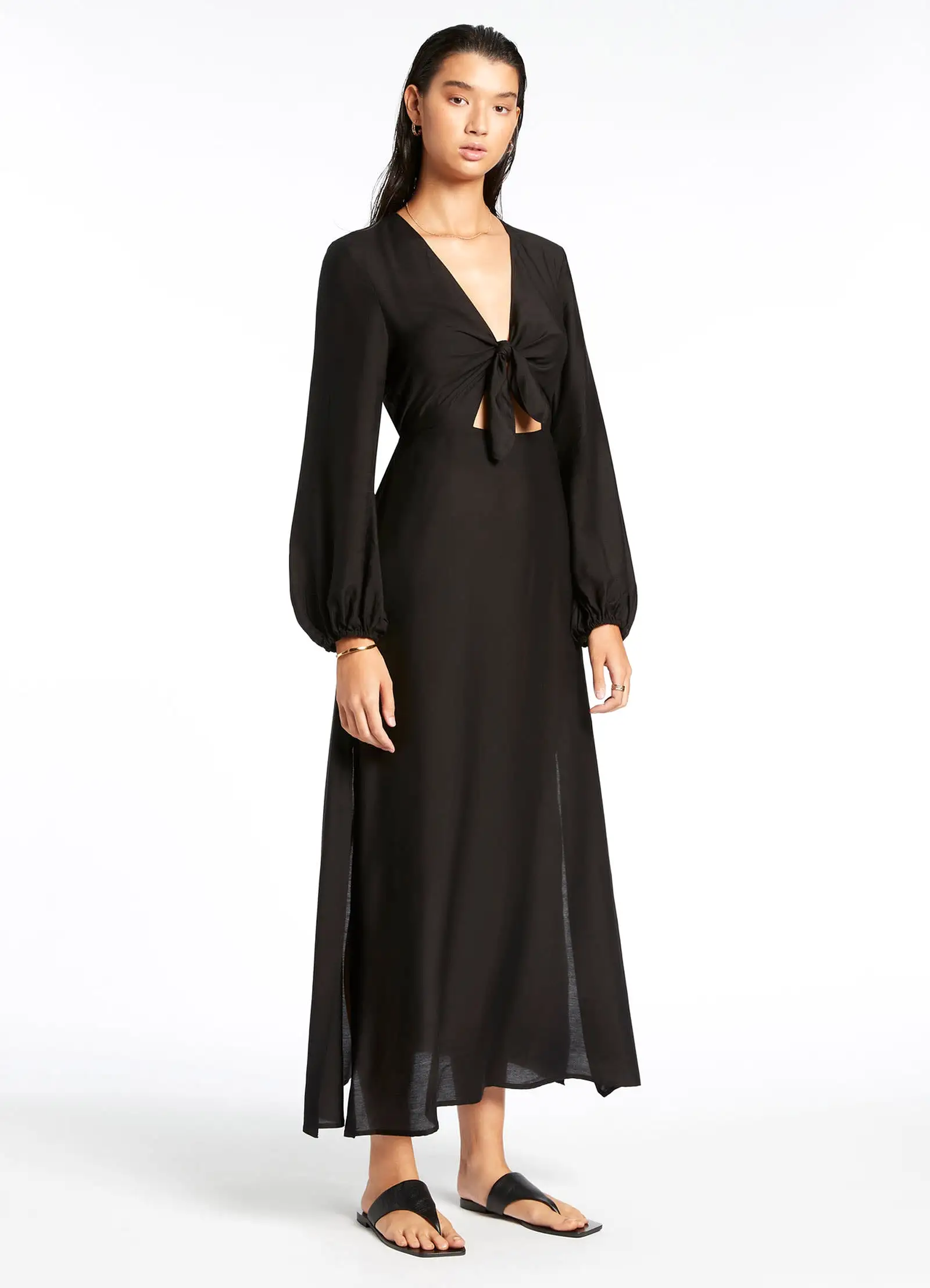 Jetset Tie Maxi Kaftan - Black