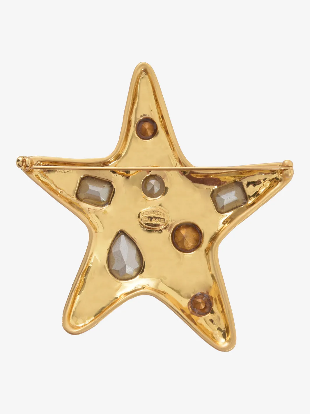 Kenneth Jay Lane Jackie Gold Star Brooch