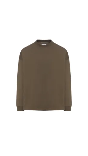 Long Sleeve Oversized T-Shirt - Brown