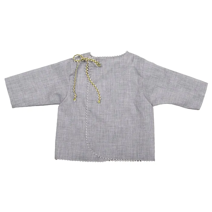 Makié Baby Wrap Blouse In Swiss Cotton Grey