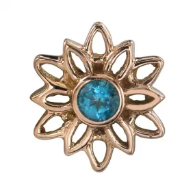 Marisol Threaded End in Gold with Swiss Blue Topaz