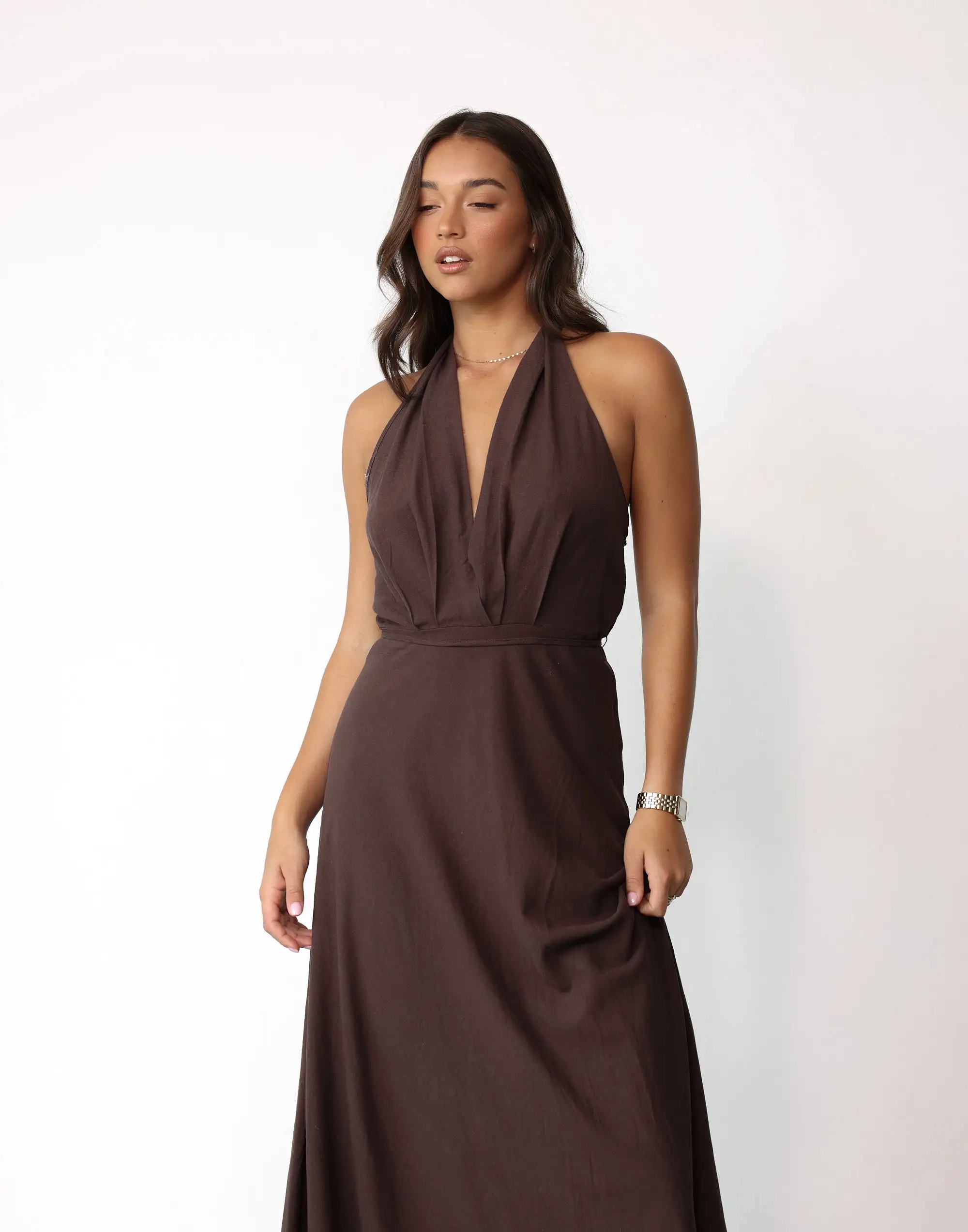 Marjorie Maxi Dress (Cocoa)