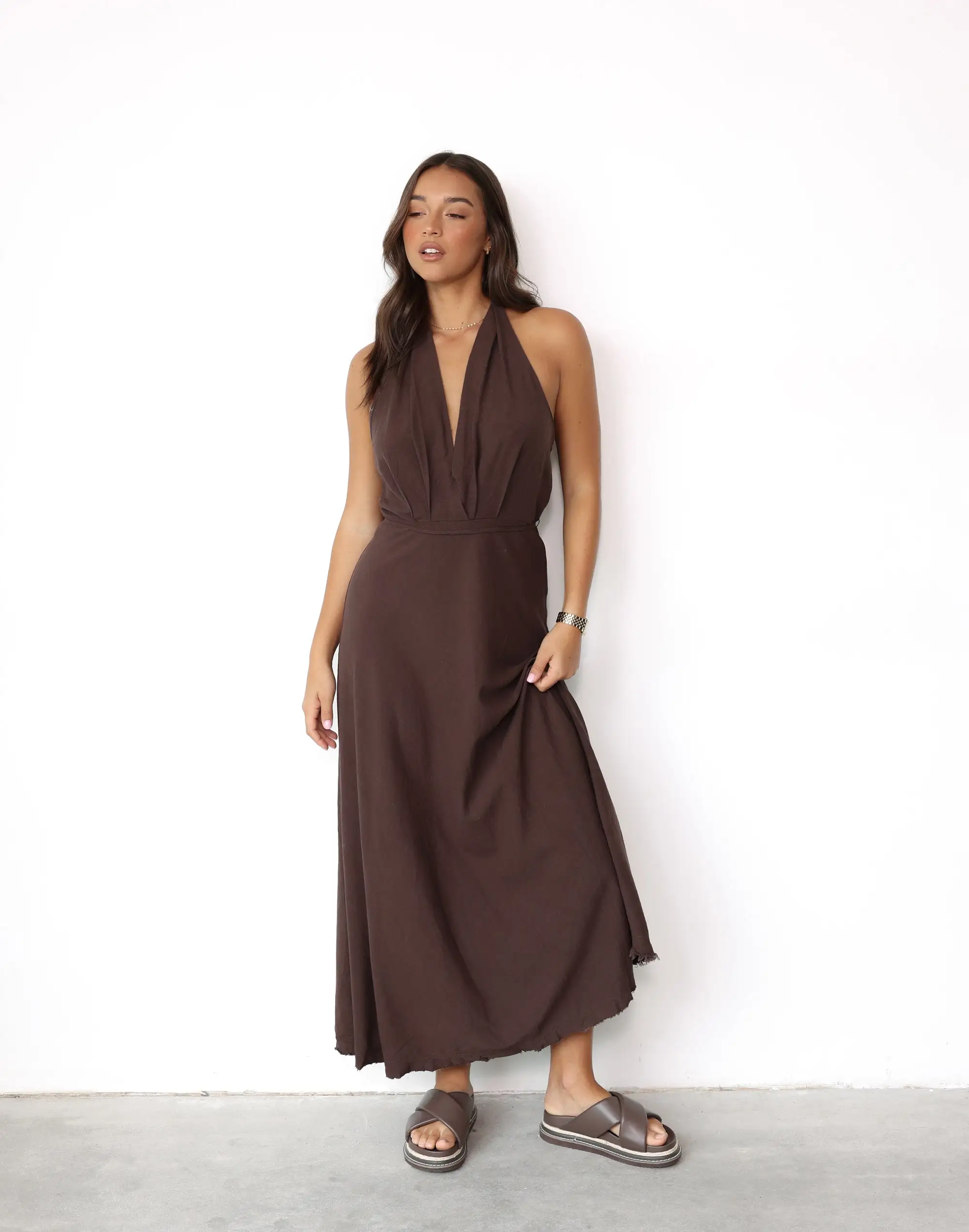 Marjorie Maxi Dress (Cocoa)