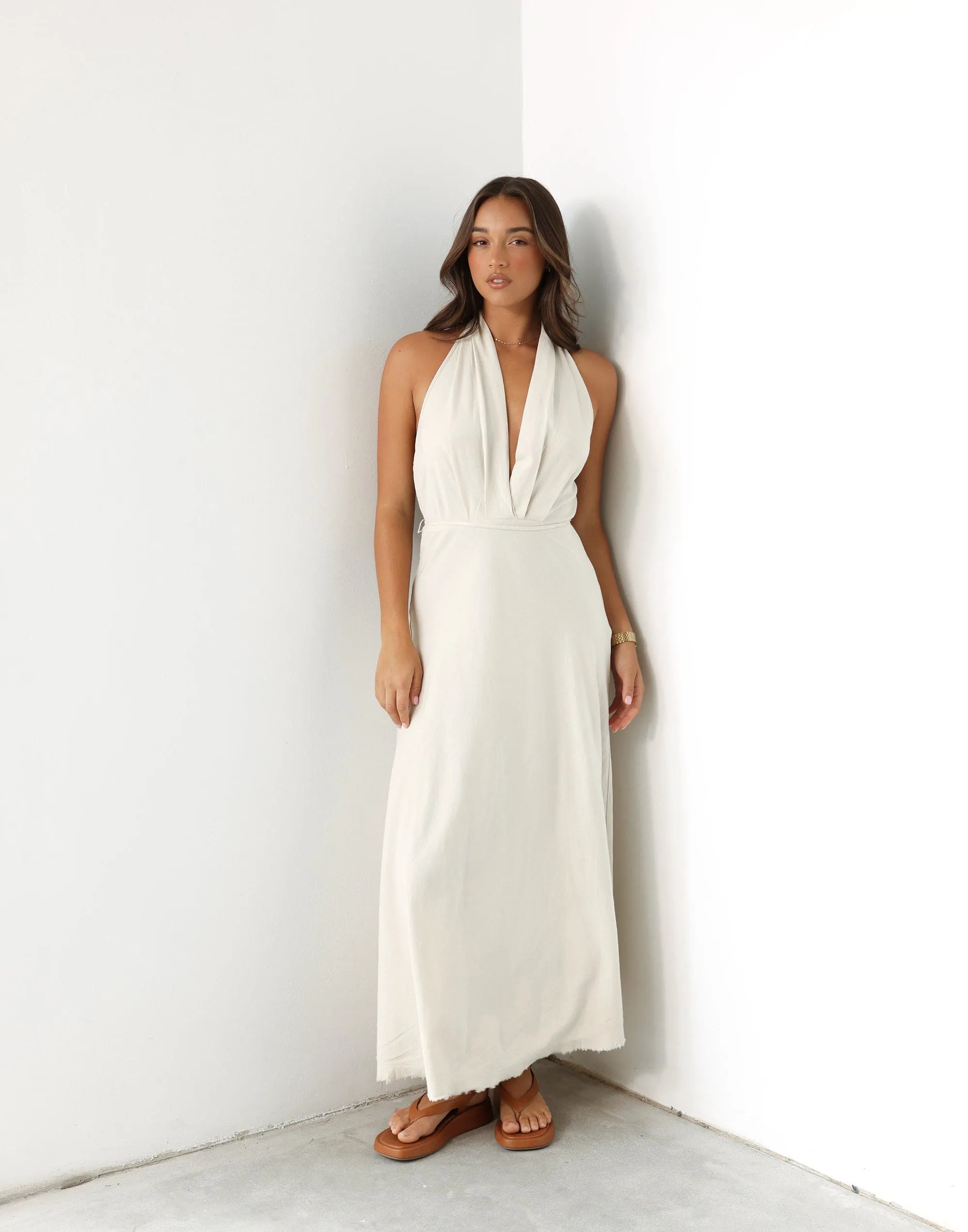 Marjorie Maxi Dress (Oat)