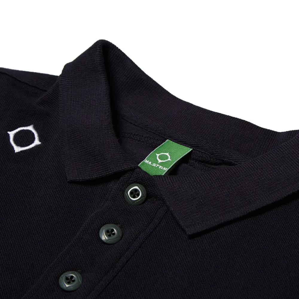 MA.STRUM Long Sleeve Compass PoloBlack