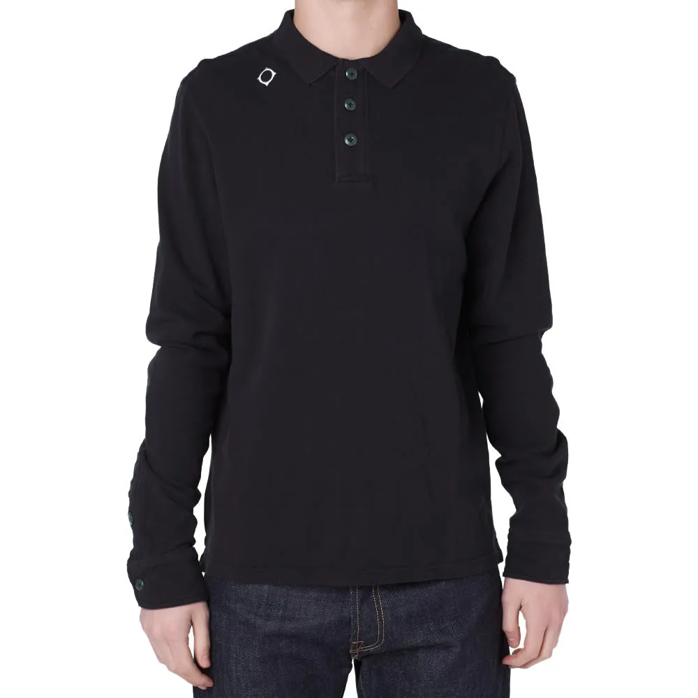 MA.STRUM Long Sleeve Compass PoloBlack