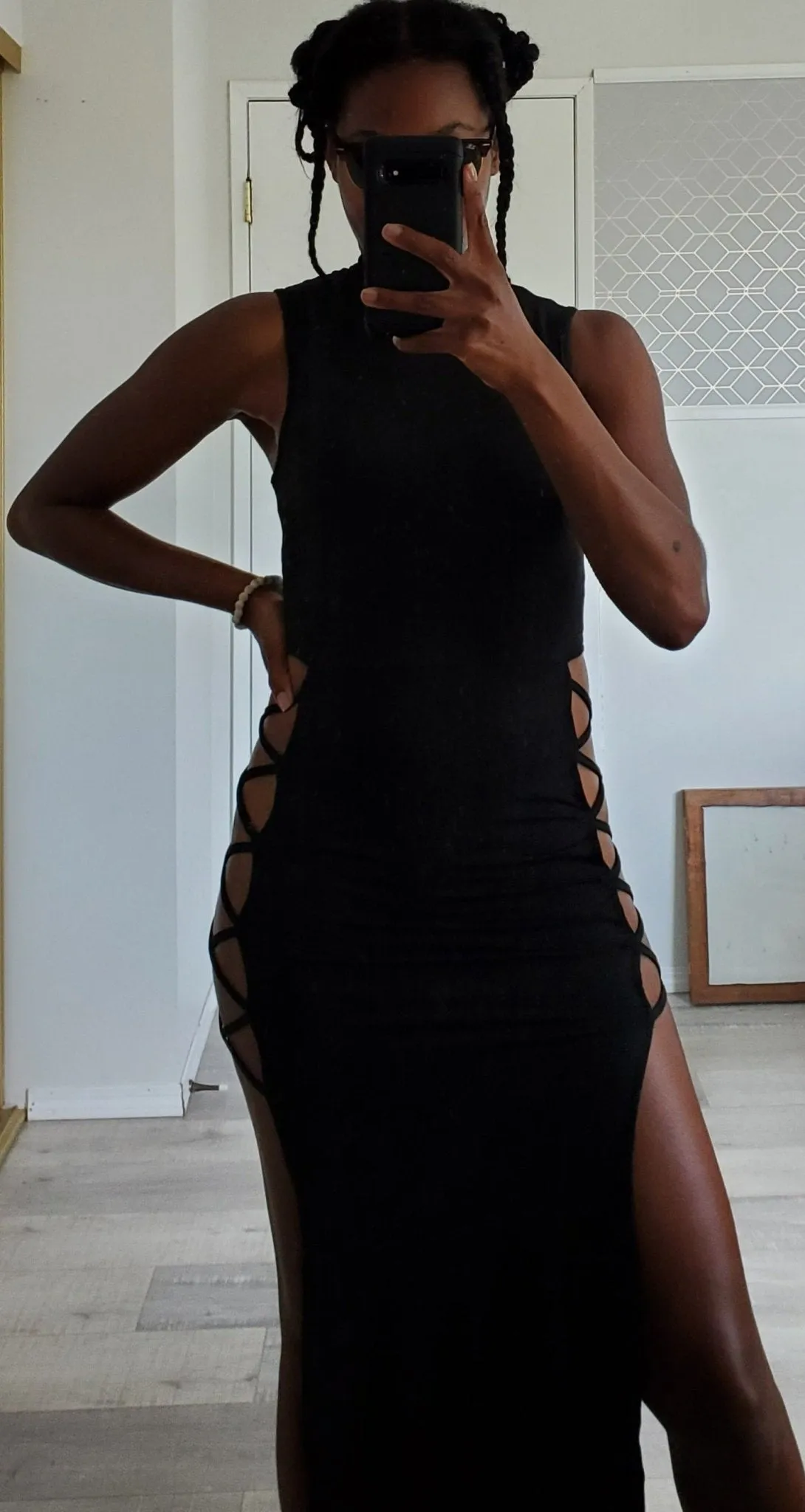 Mayaa - Black Sleeveless Open Slit Dress || Hot Girl Summer