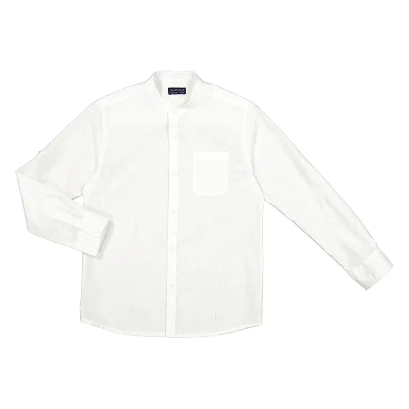 Nukutavake Long Sleeve Mandarin Dress Shirt_White 6115