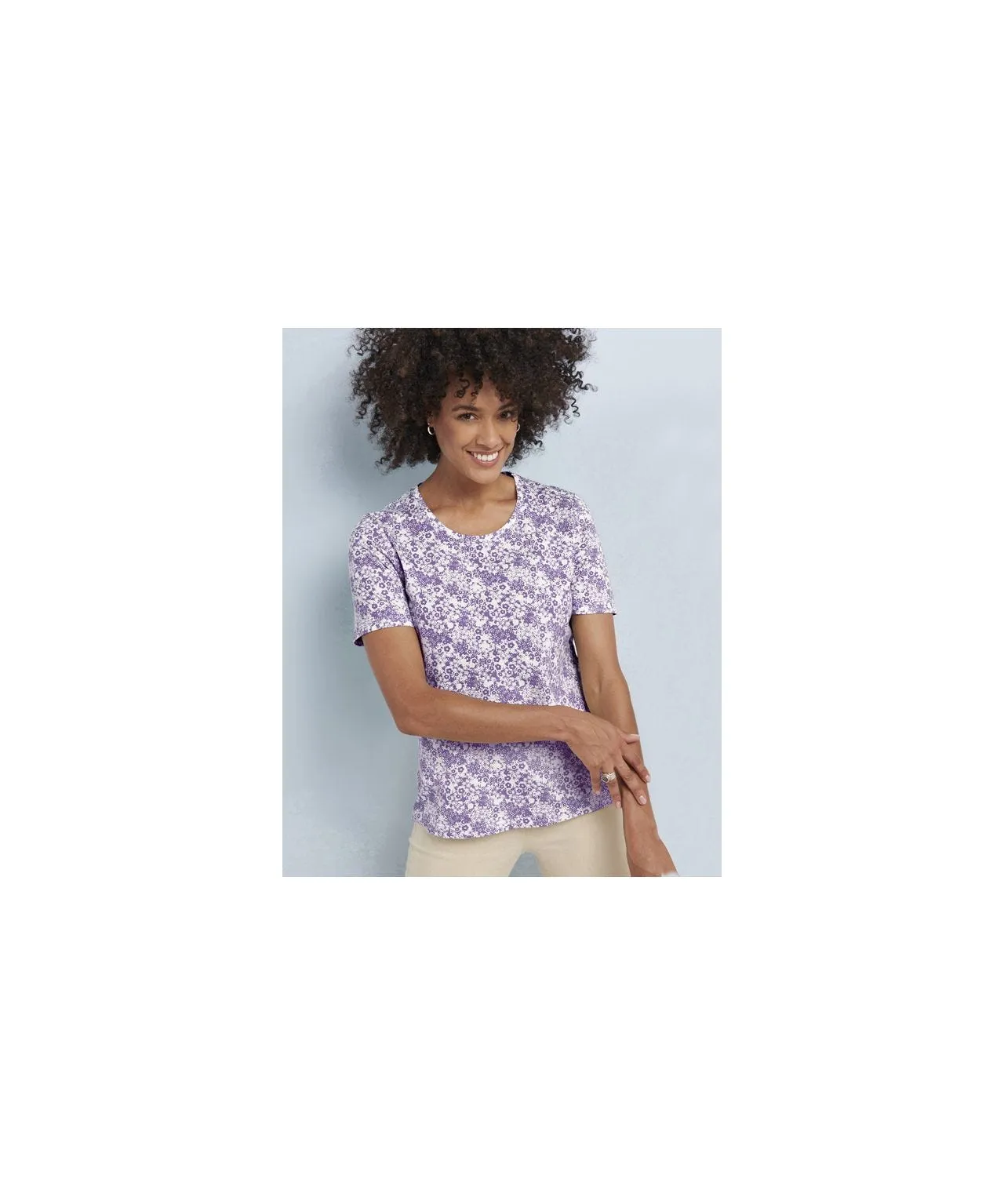 Pack of 2 Floral Print Cotton T-shirt