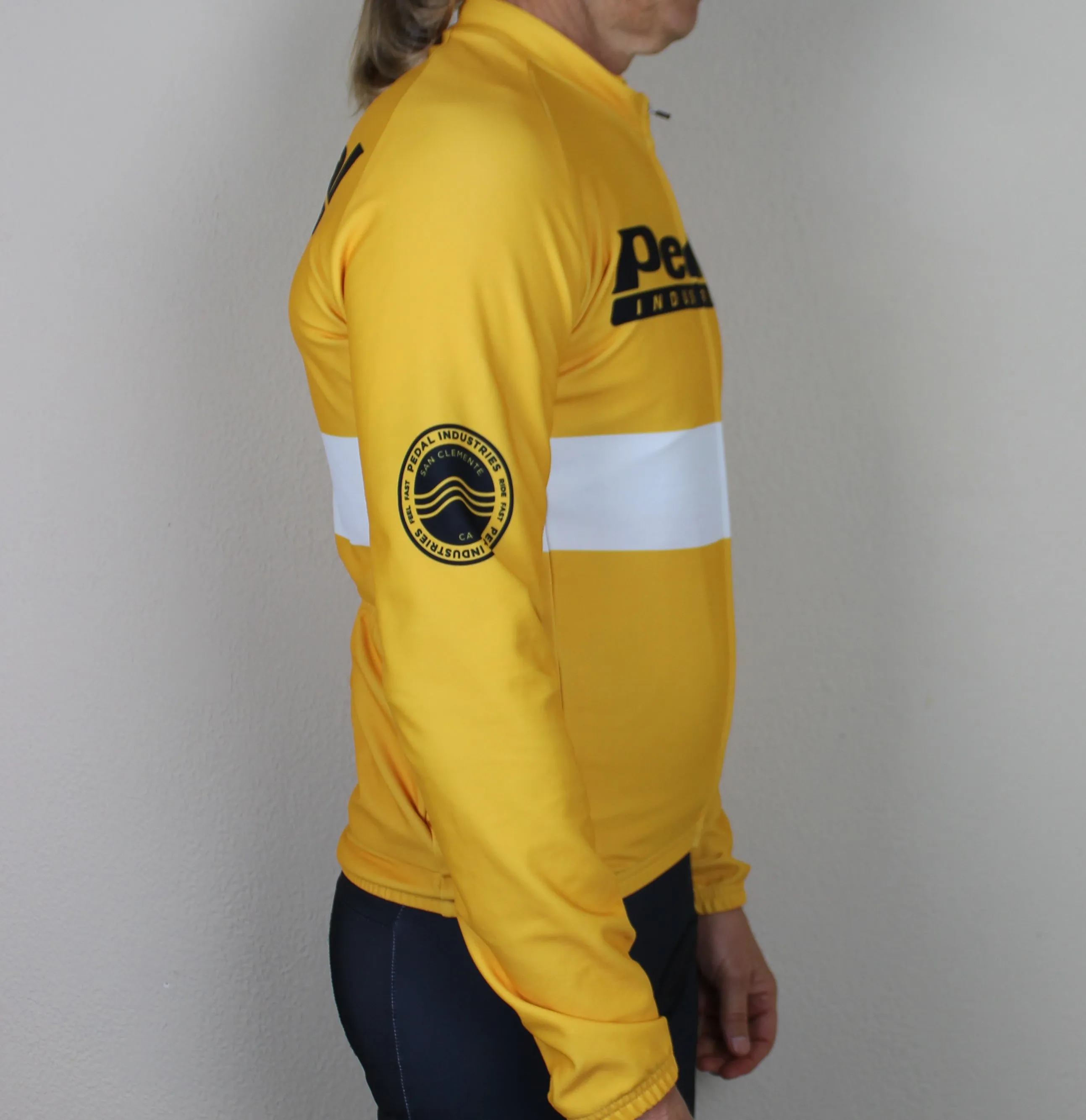 PEDAL TEAM '19 YELLOW LONG SLEEVE Fleece-lIned