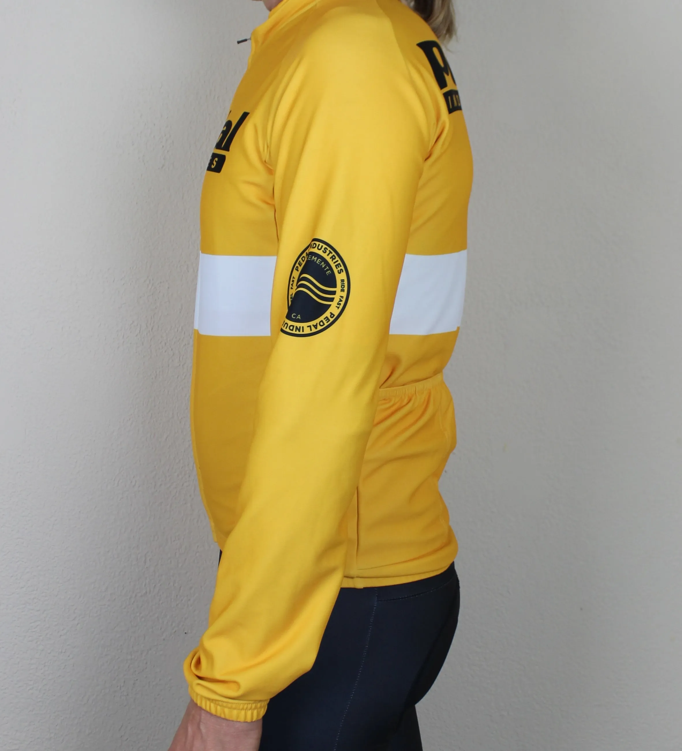 PEDAL TEAM '19 YELLOW LONG SLEEVE Fleece-lIned