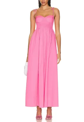 Pink Tie Strap Landry Maxi Dress