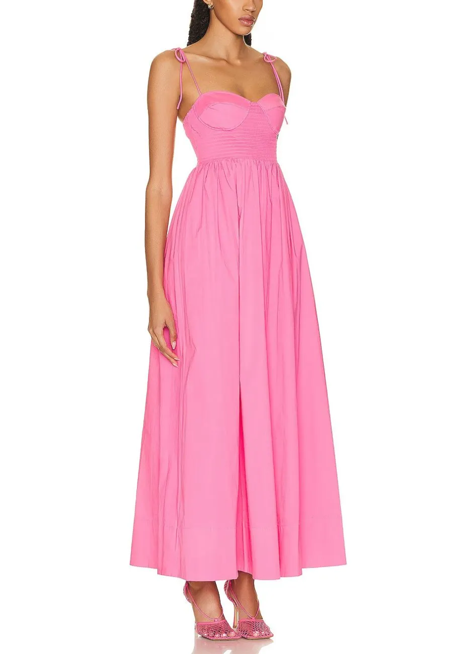 Pink Tie Strap Landry Maxi Dress