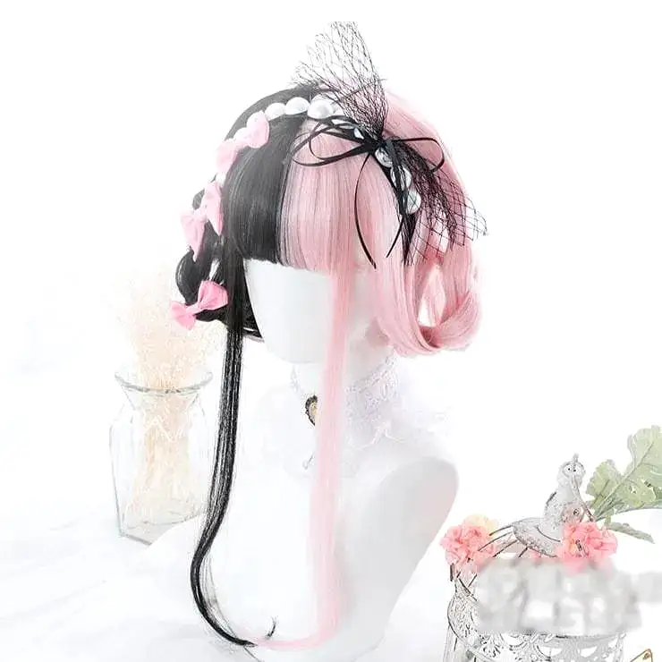 Pink&Black Lolita Cosplay Wig MK14909