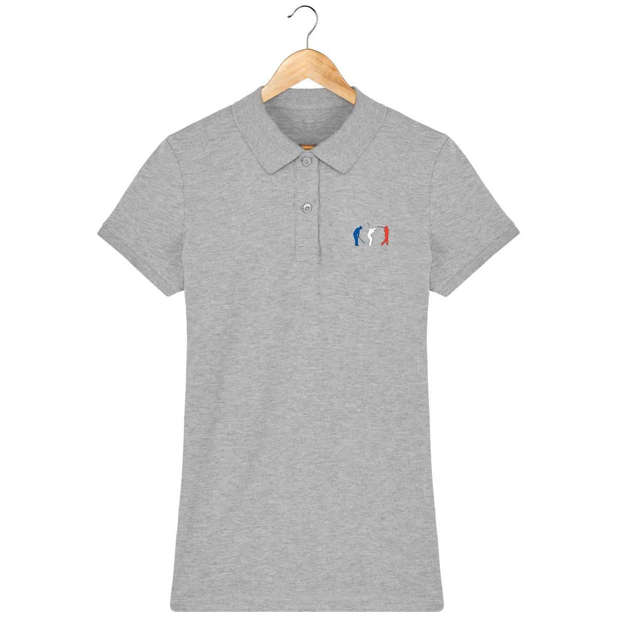 Polo en coton Bio brodé BLEU BLANC ROUGE