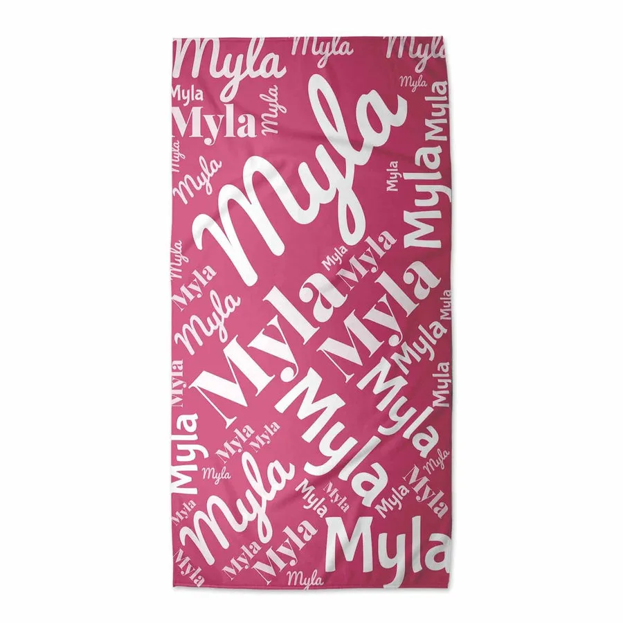 (PRE-ORDER) PERSONALIZED NAME BEACH TOWELS | LARGE SIZE (60IN)