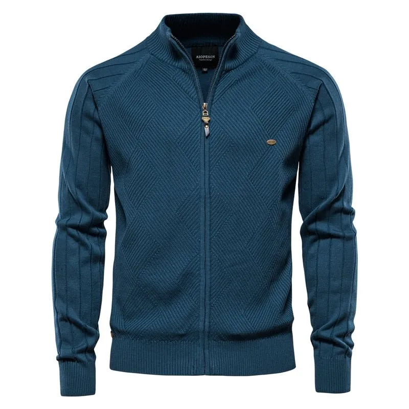 Pull zippé en coton pour homme AIOPESON -Y159