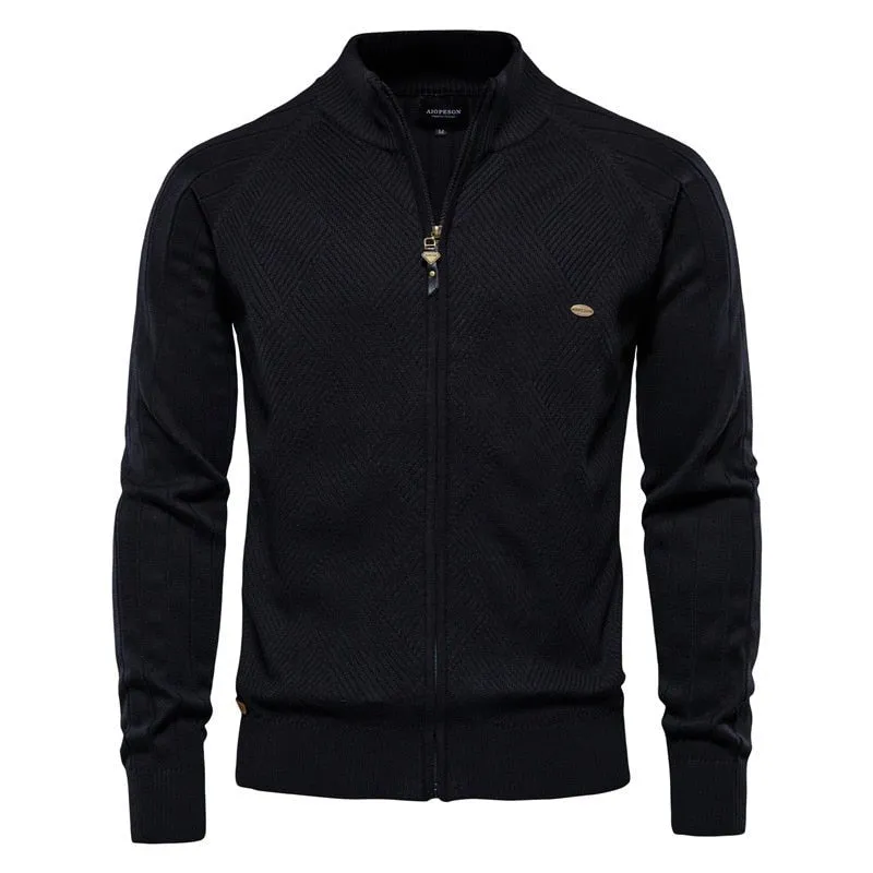 Pull zippé en coton pour homme AIOPESON -Y159