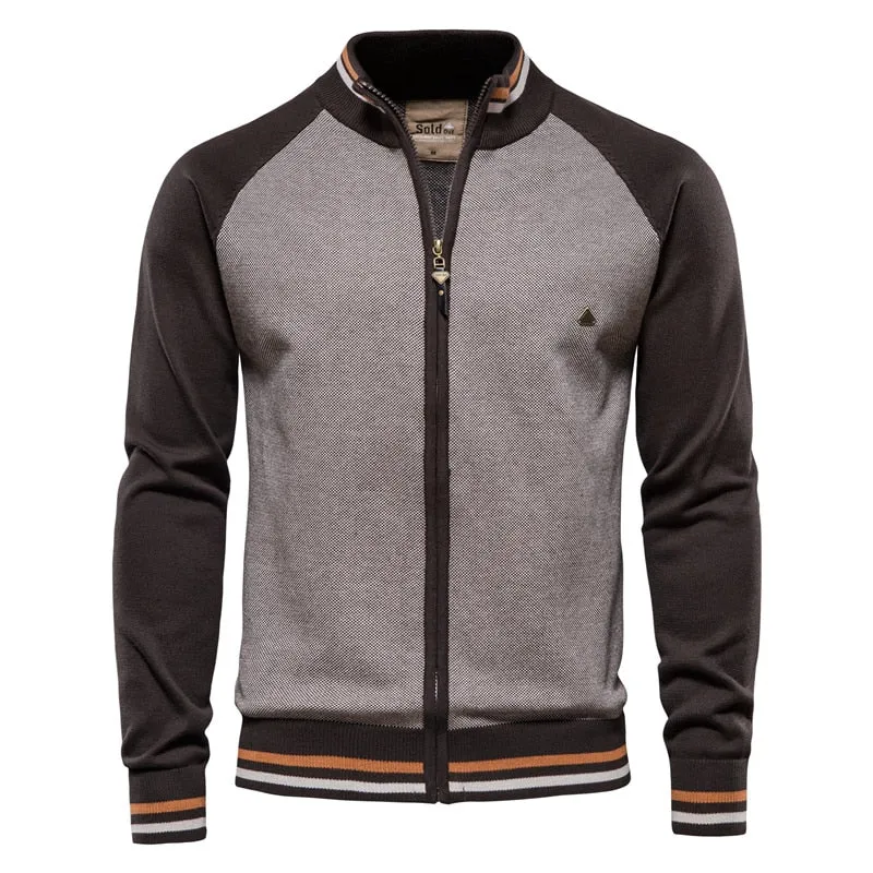 Pull zippé en coton pour homme AIOPESON -Y200