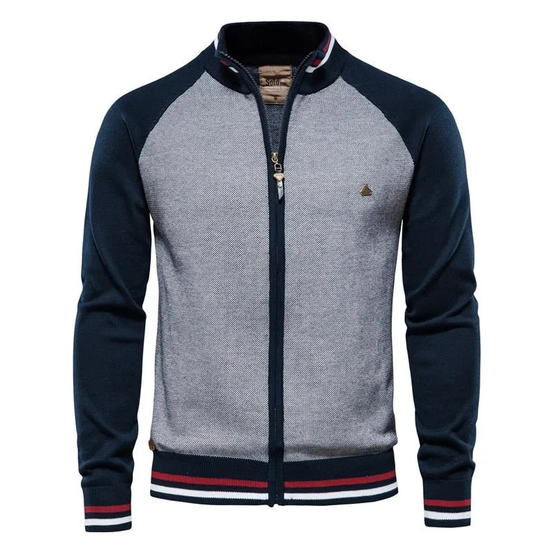 Pull zippé en coton pour homme AIOPESON -Y200