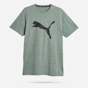 PUMA MENS TRAIN FAVOURITE LOGO GREEN TEE