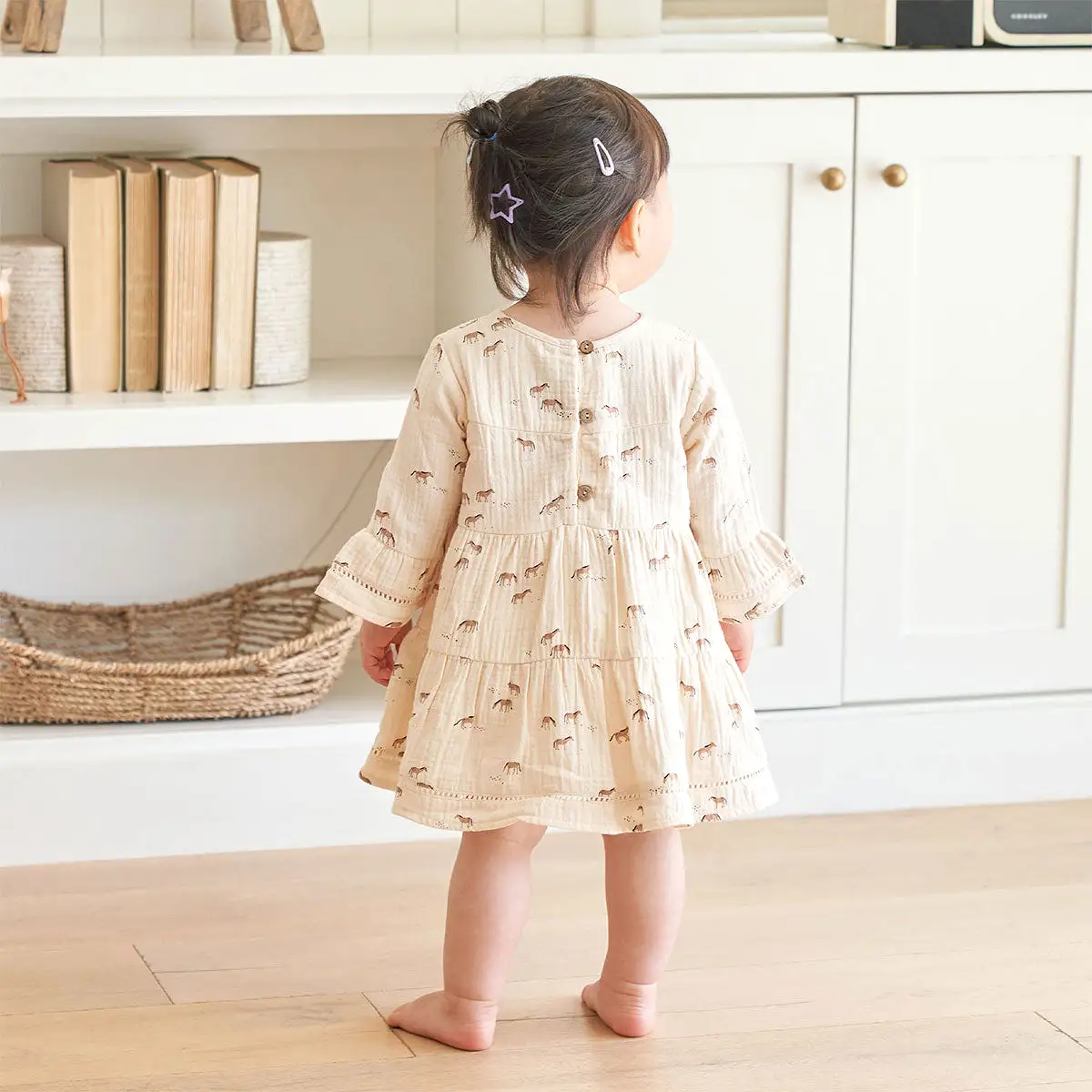 Quincy Mae Belle Dress - Horses - Natural