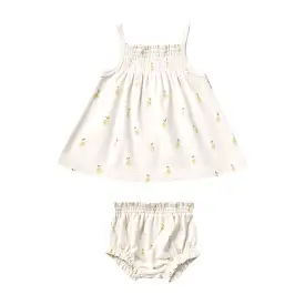 Quincy Mae Smocked Tank + Bloomer Set - Lemons