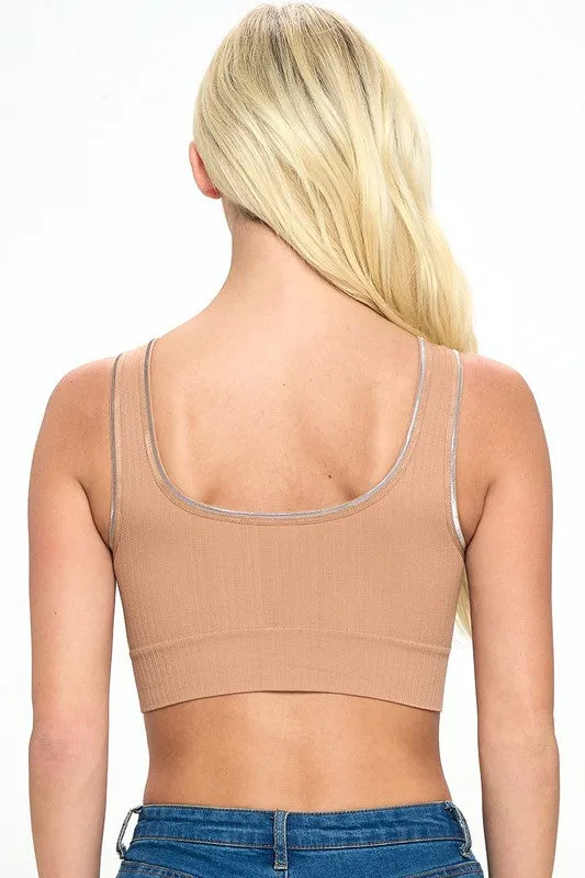 Ribbed Wide Band Bra Top