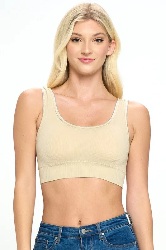 Ribbed Wide Band Bra Top