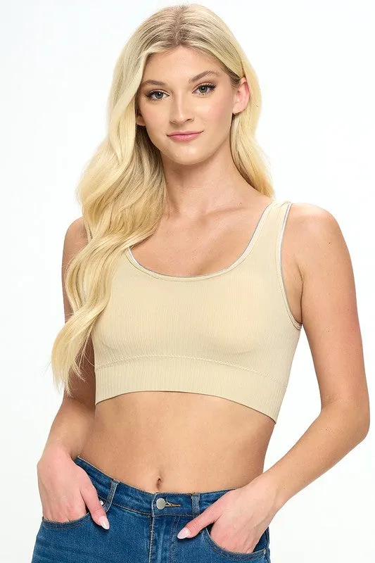 Ribbed Wide Band Bra Top