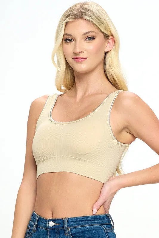 Ribbed Wide Band Bra Top