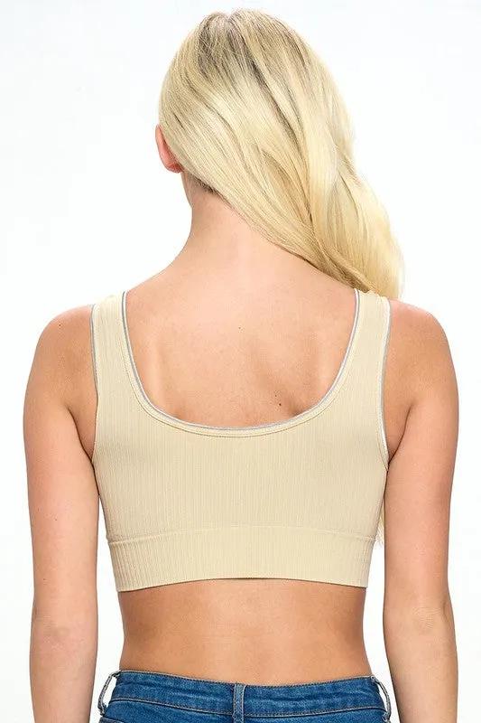 Ribbed Wide Band Bra Top