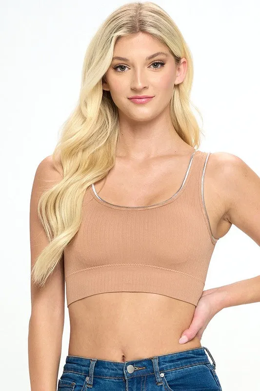 Ribbed Wide Band Bra Top