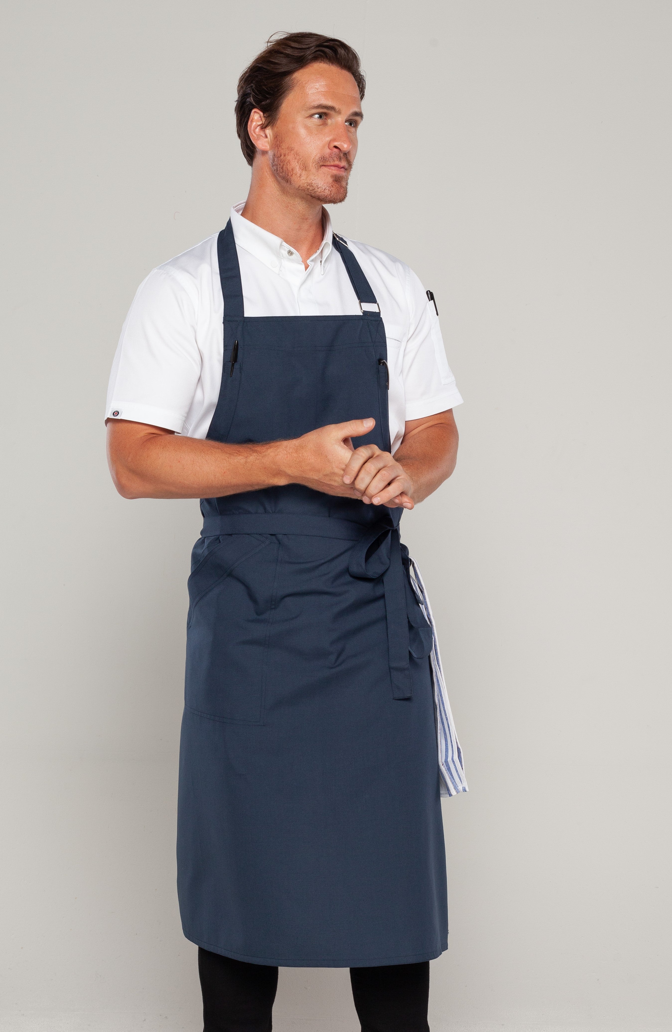 Ross Bluish grey bib Chef apron Large size