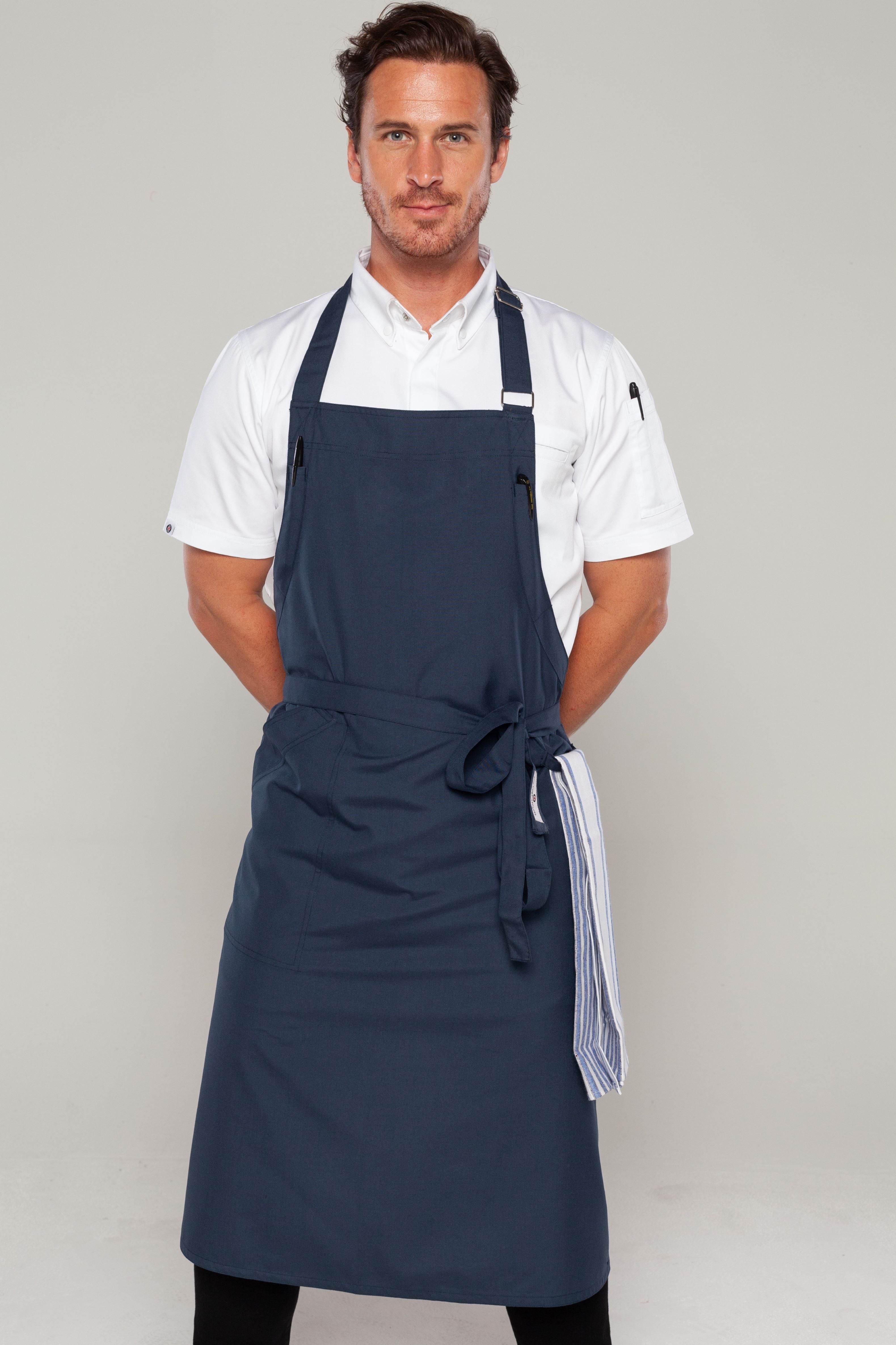 Ross Bluish grey bib Chef apron Large size