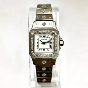 SANTOS De CARTIER Automatic 24mm Steel 0.72TCW DIAMOND Watch