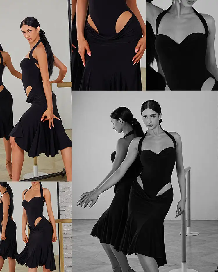 Seductive Black Practice Dance Wear | 2405