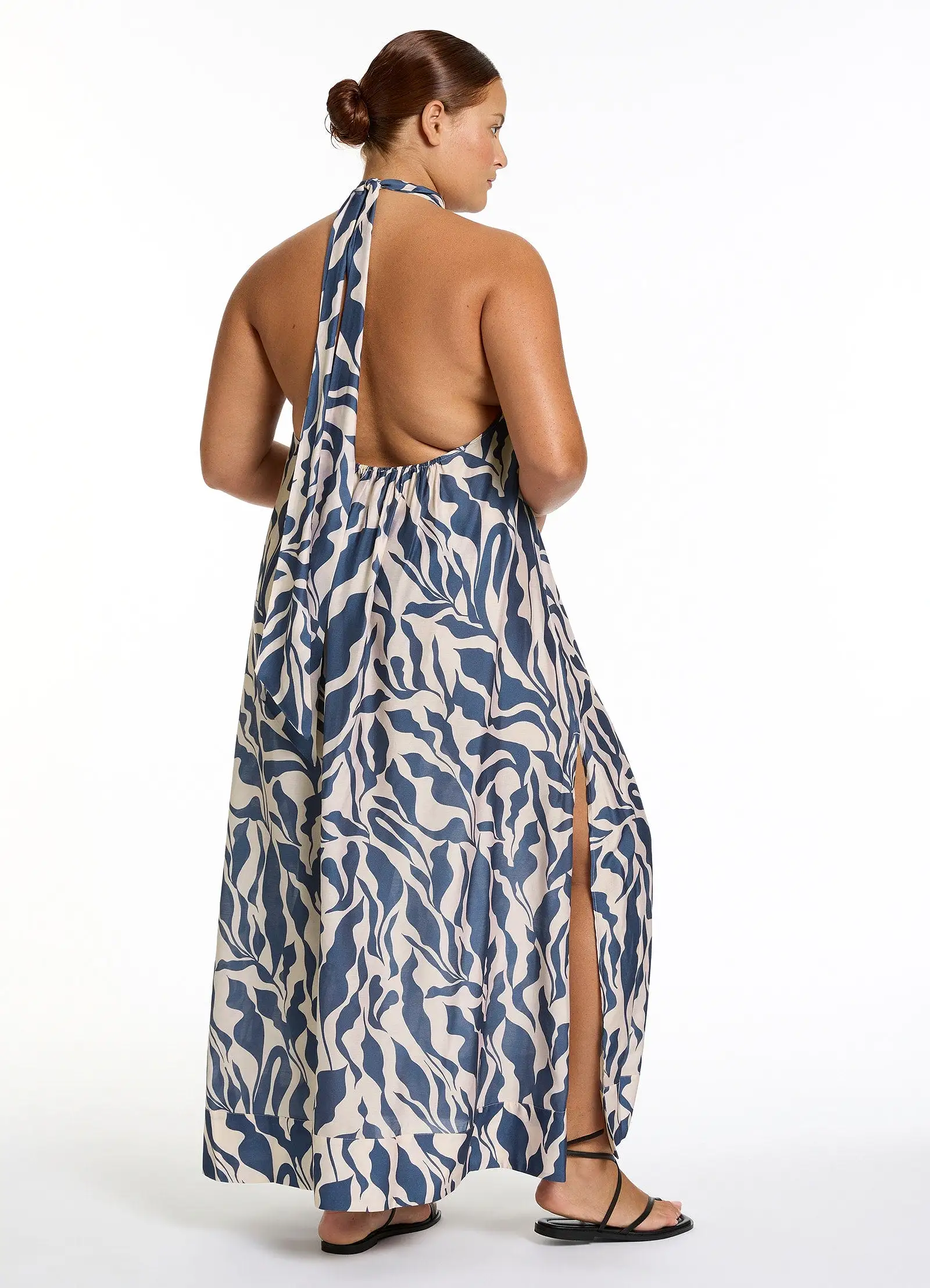 Sereno Halter Maxi Dress - Steel Blue