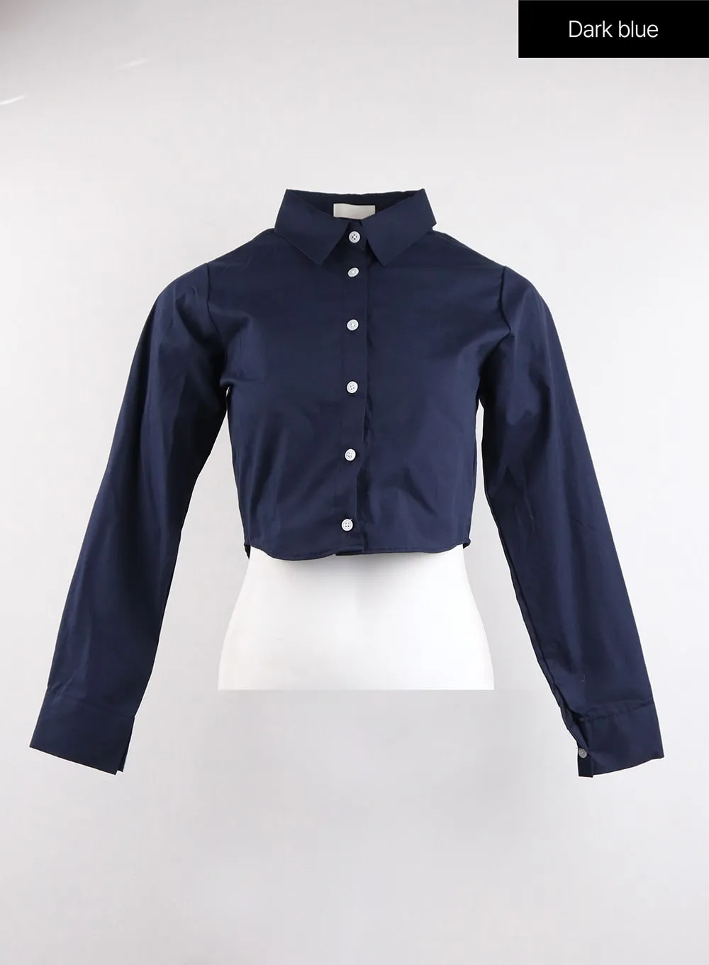 Solid Collar Long Sleeve Blouse OJ419