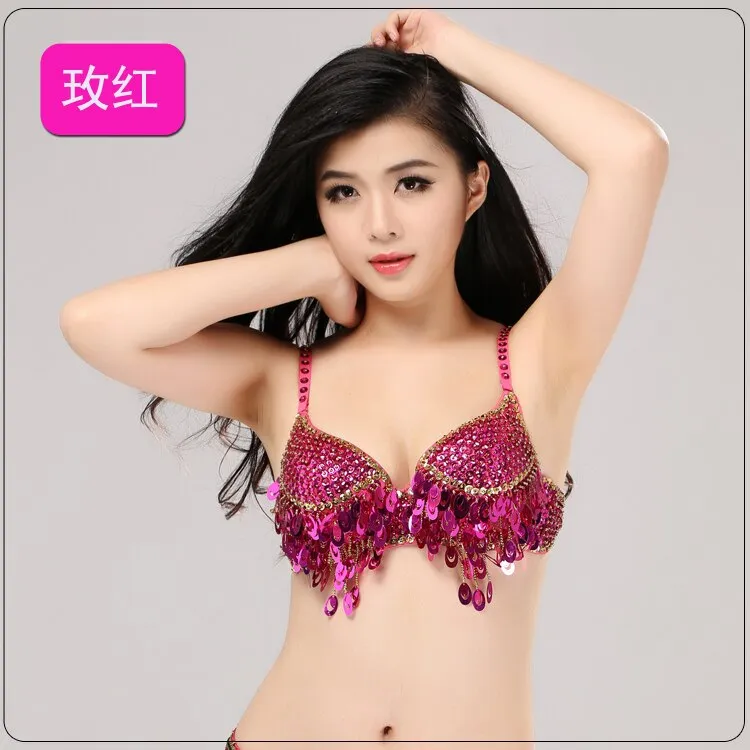 Sparkly Women Sequin Beaded Bra Top Sexy Tassel Crop Top for Festivals Raves ClubWear Belly Dance Bra Outfit