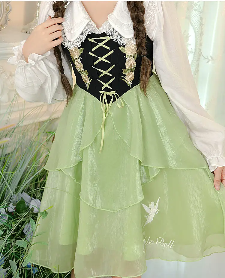 Spring Lovely Flower Girl Green Dress ON622