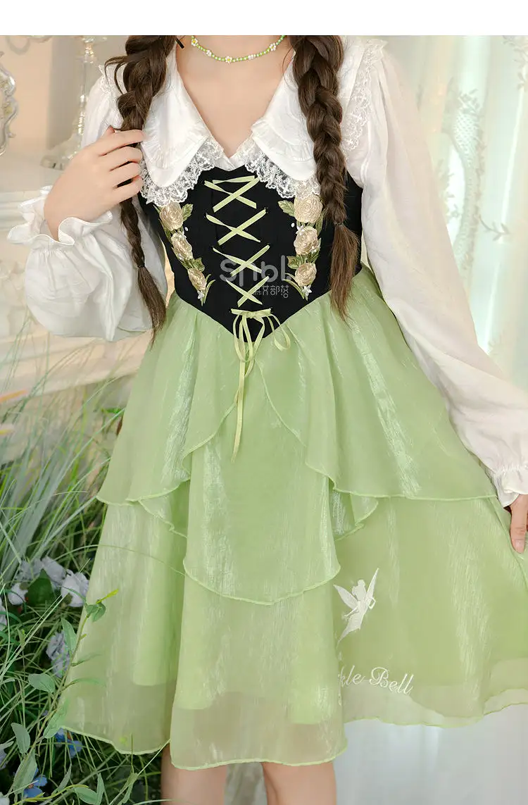 Spring Lovely Flower Girl Green Dress ON622