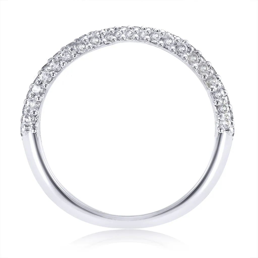 Stardust Diamond Crescent Wedding Band