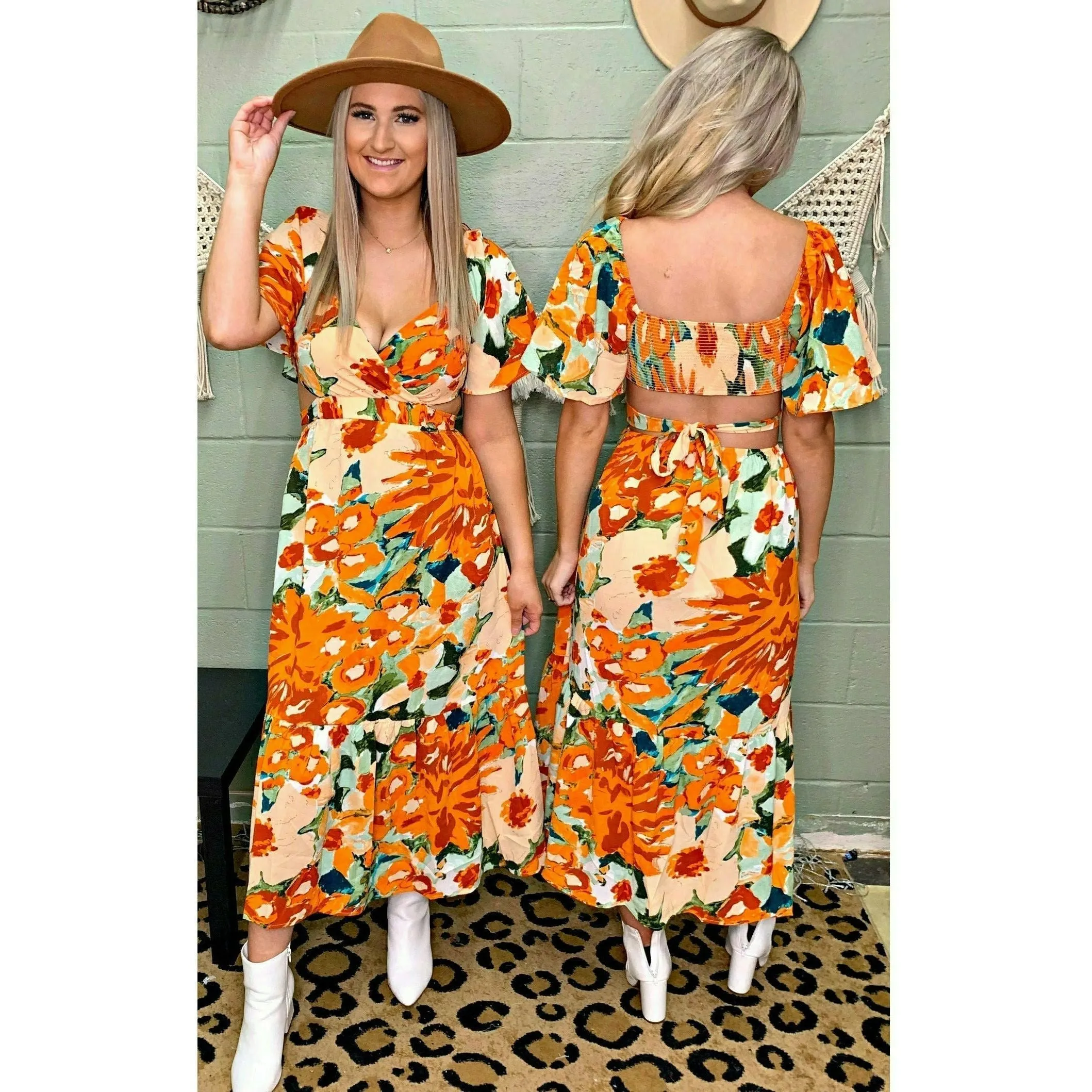 Sunny Floral Maxi Back Tie Dress