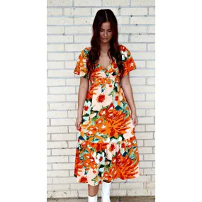 Sunny Floral Maxi Back Tie Dress