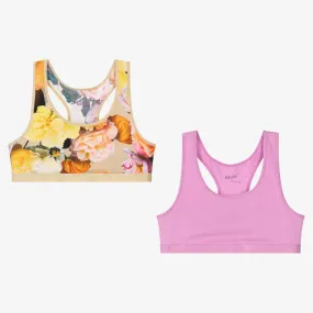 Teen Girls Beige & Pink Bra Top (2 Pack)